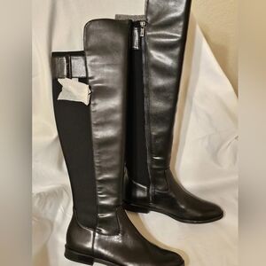 Calvin Klein PRIYA Black Cow Leather Boots 5.5